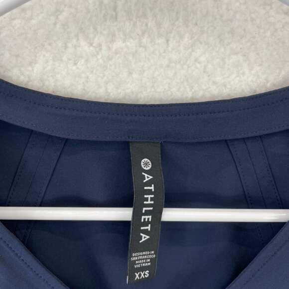 Athleta Women's Boulevard V-Neck Tee Blue Navy Size XXS NWT - Picture 3 of 9